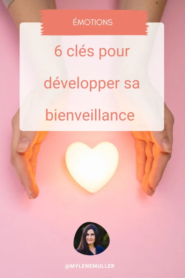 Fond rose, cœur illuminé entouré de deux mains ouvertes, image bienveillance.