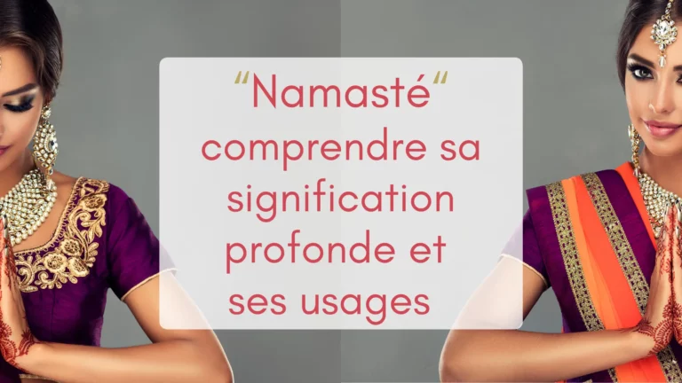Une magnifique indienne en tenues traditionnelle colorée en soie fais le signe Namasté
