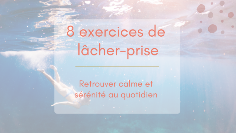 Une femme plonge sous la surface de l'océan, illustration article "8 exercices de lâcher-prise pour retrouver calme et sérénité au quotidien"