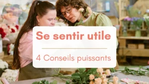 Une fleuriste montre comment composer un bouquet à une jeune femme, la forme. Bannière article se sentir utile, 4 conseils puissants