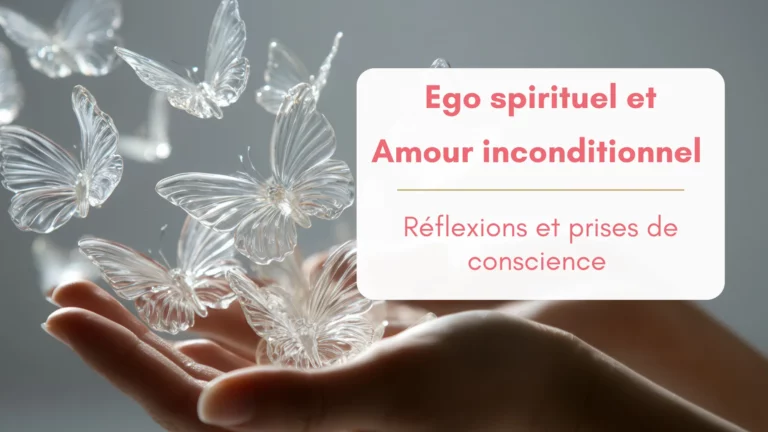 Des papillons transparents, en cristal, s'chappent de paumes de mains ouvertes. Vision onirique pour illustrer article Ego spirituel et amour inconditionnel.